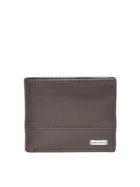 

Lino Perros Men Black Glossy Genuine Leather Wallet