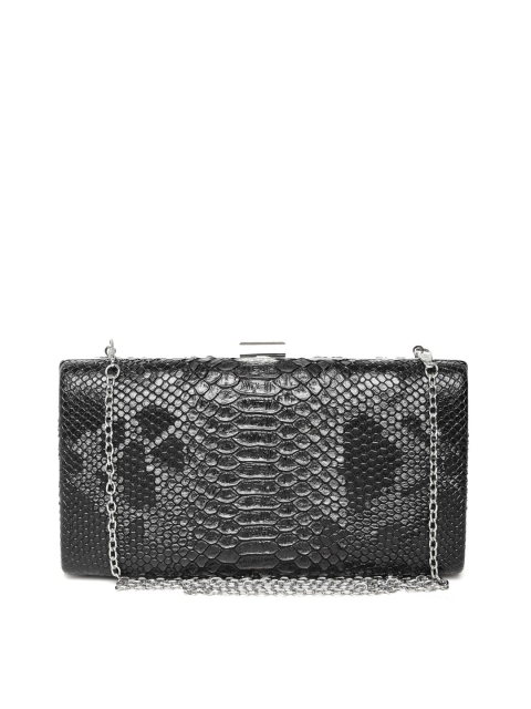 

Lino Perros Black Snakeskin Box Clutch with Chain Strap