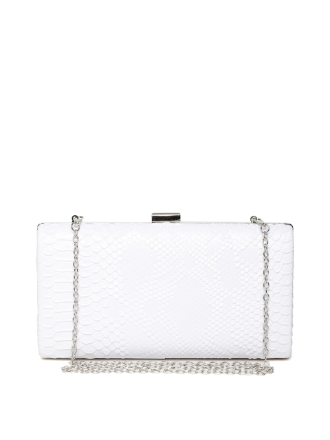 

Lino Perros White Snakeskin Box Clutch with Chain Strap