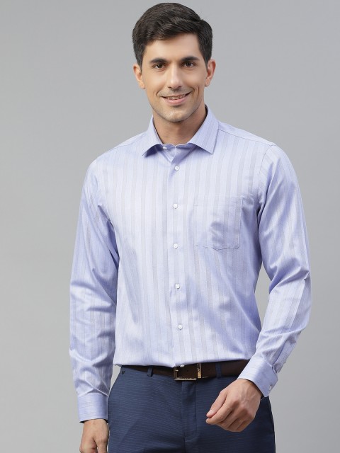 

Blackberrys Men Blue Self Design Pure Cotton Formal Shirt