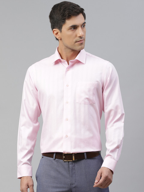 

Blackberrys Men Pink Self Design Pure Cotton Formal Shirt