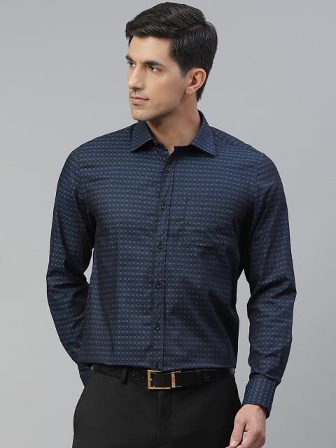 

Blackberrys Men Navy Blue Slim Fit Printed Formal Shirt