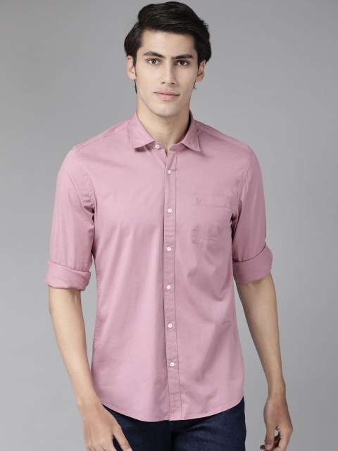 

Blackberrys Men Mauve Solid Pure Cotton Slim Fit Casual Shirt