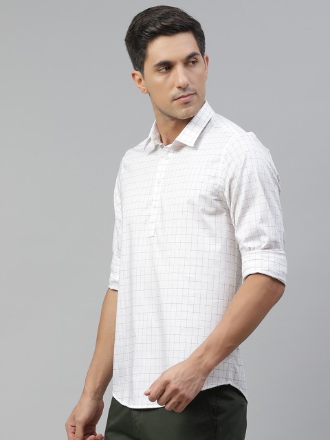 

Blackberrys Men White & Black Checked Arise Regular Fit Casual Shirt
