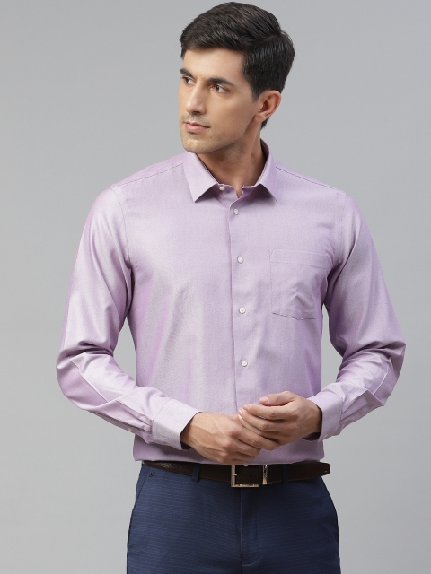 

Blackberrys Men Lavender Self Design Pure Cotton Formal Shirt