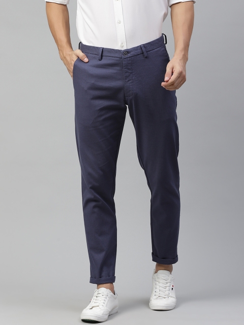 

Blackberrys Men Navy Blue Slim Fit Regular Trousers