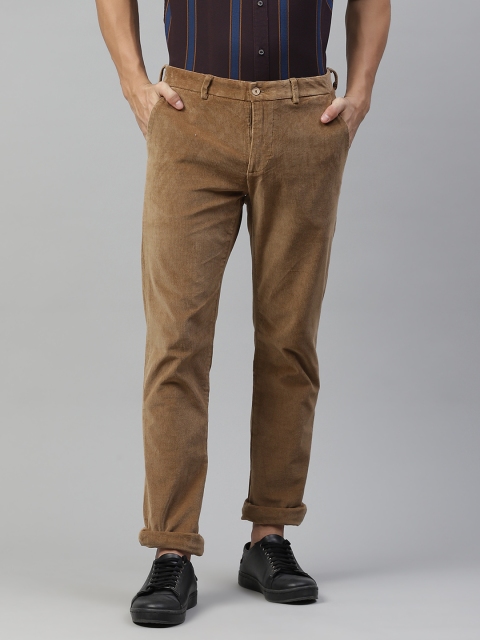 

Blackberrys Men Brown Slim Fit Corduroy Regular Trousers