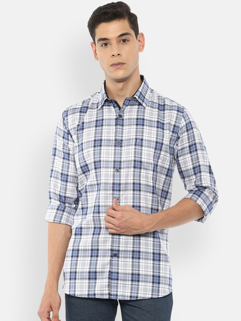 

Van Heusen Sport Men White Slim Fit Checked Casual Shirt