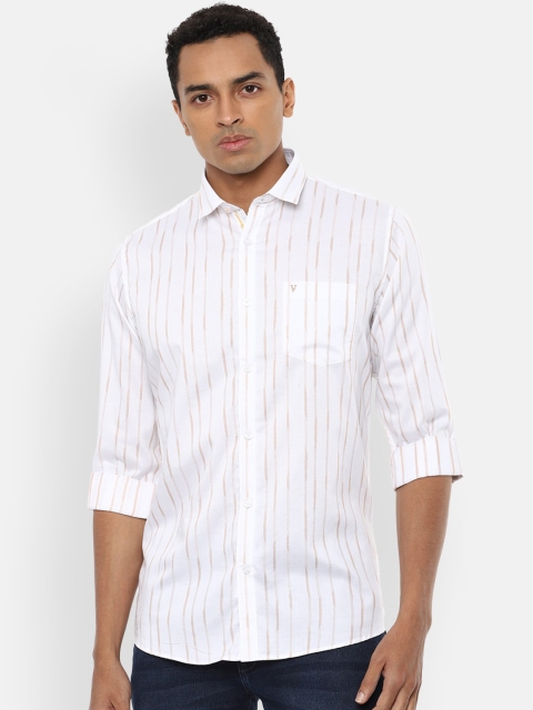 

Van Heusen Sport Men White Slim Fit Striped Casual Shirt