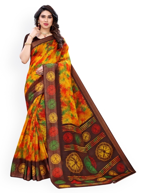 

KALINI Multicoloured Printed Polycotton Saree, Multi