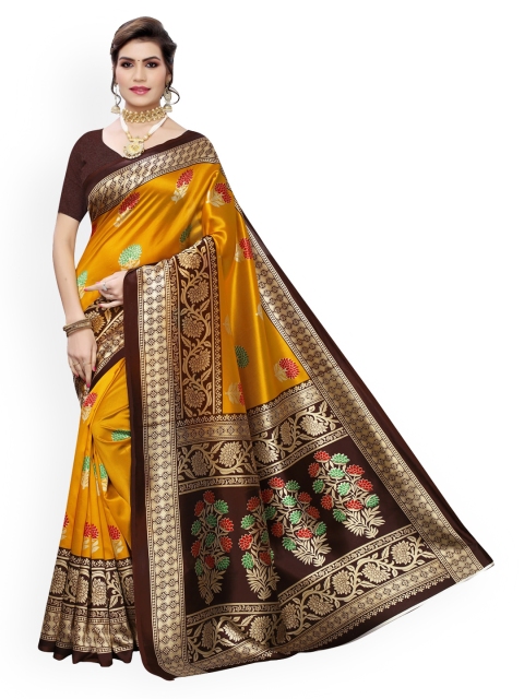 

KALINI Yellow Poly Silk Woven Design Banarasi Saree