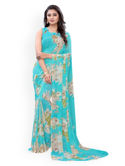 

KALINI Blue Printed Pure Georgette Saree