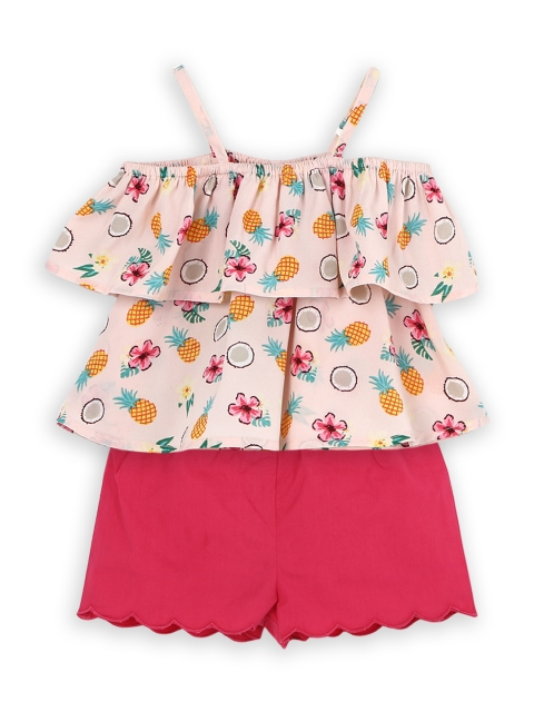 

Nauti Nati Girls Multicoloured Printed Top with Shorts, Multi