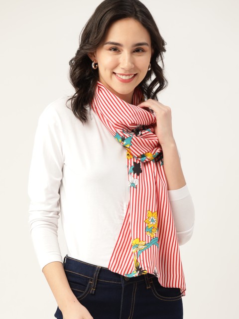 

DressBerry Women Red & White Striped Stole