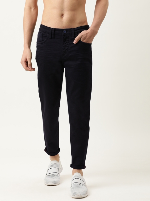 

Flying Machine Men Black MJ Mankle Tapered Fit Stretchable Cropped Jeans