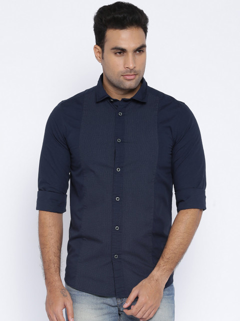 

Pepe Jeans Men Navy Slim Fit Casual Shirt, Navy blue