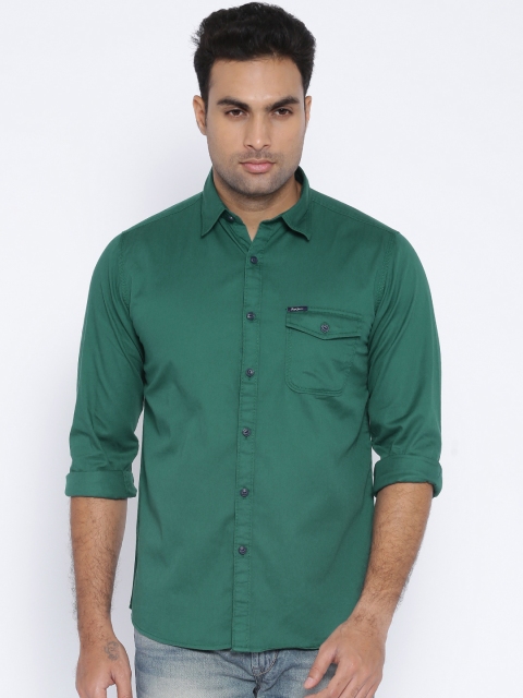 

Pepe Jeans Men Green Semi Fit Casual Shirt