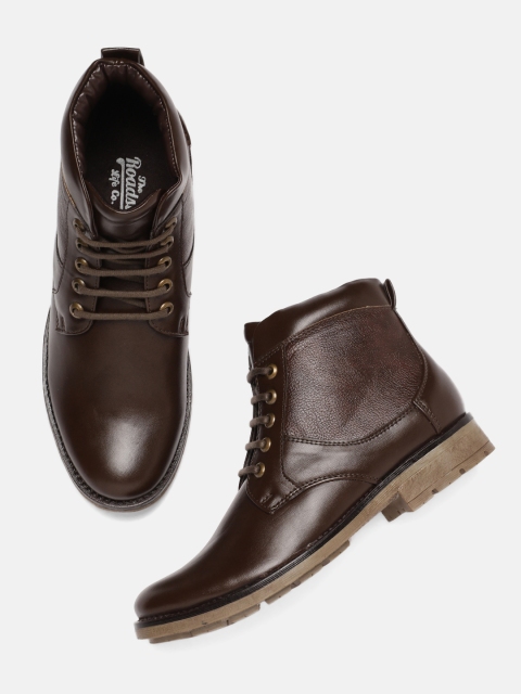 

Roadster Men Brown Solid Mid-Top Flat Boots