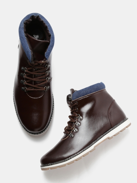 

Roadster Men Brown Solid High-Top Sneakers