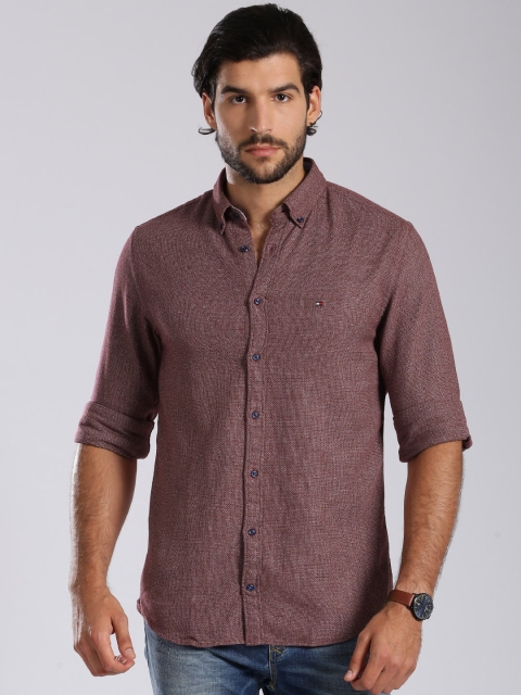 

Tommy Hilfiger Maroon New York Fit Casual Shirt