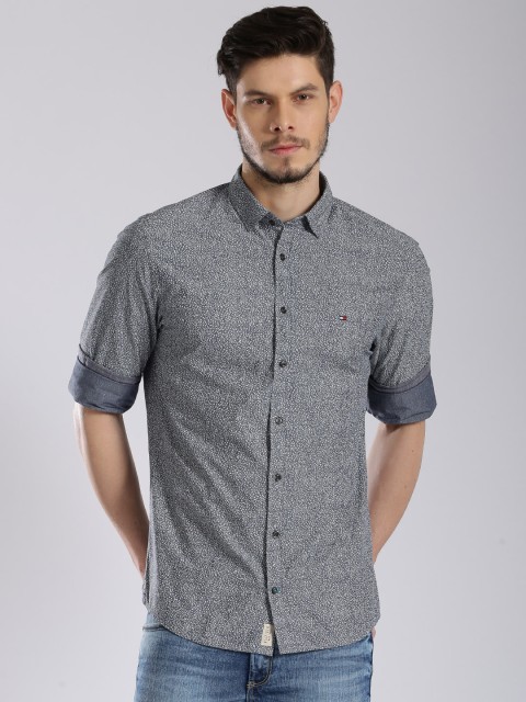 

Tommy Hilfiger Navy Printed Casual Shirt, Navy blue