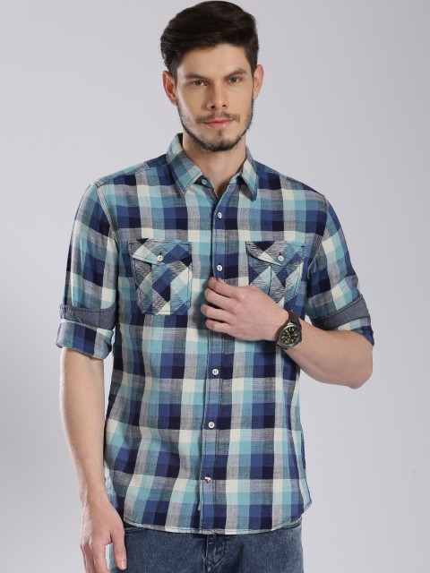

Tommy Hilfiger Blue Checked Casual Shirt