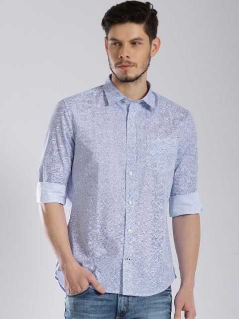 

Tommy Hilfiger Blue Cobble Print Custom Casual Shirt