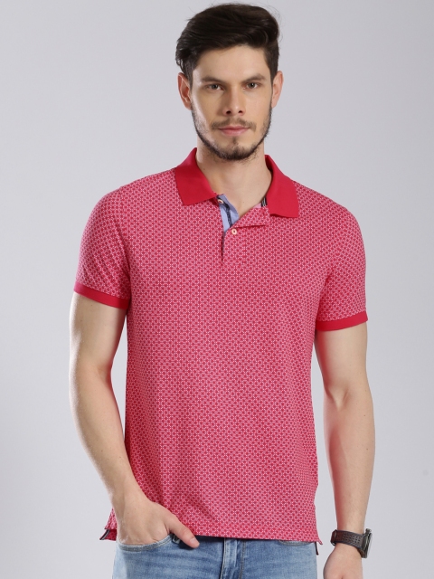 

Tommy Hilfiger Pink Printed Slim Fit Polo T-shirt