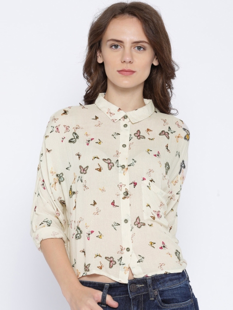 

ONLY Beige Butterfly Print Shirt
