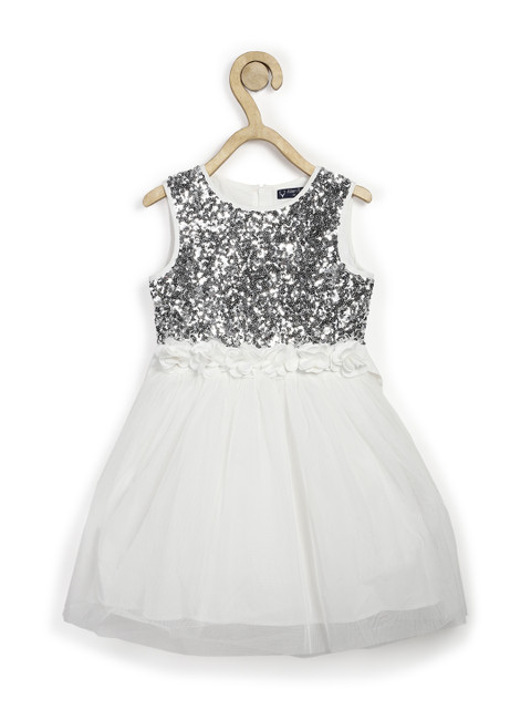

Allen Solly Junior Girls White Embellished Fit and Flare Dress
