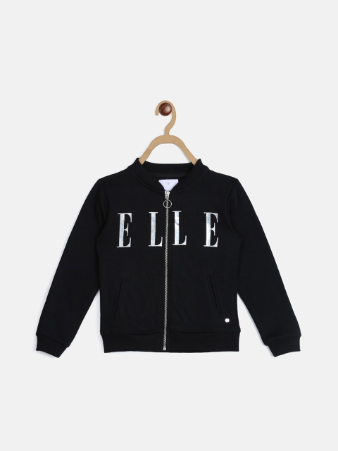 

ELLE Girls Black Printed Cotton Sweatshirt