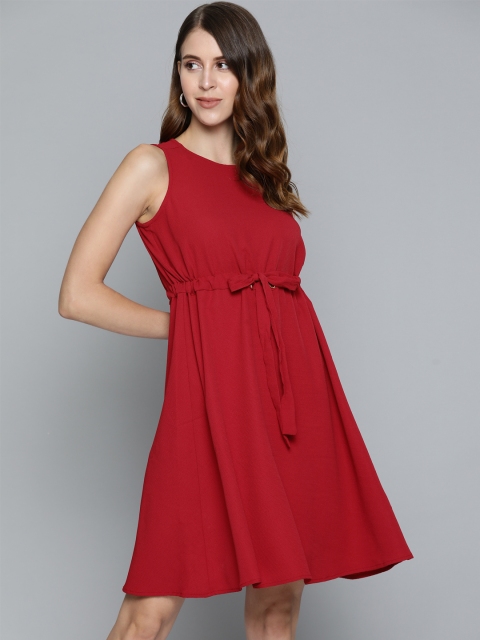 

Chemistry Women Red Solid A-Line Dress