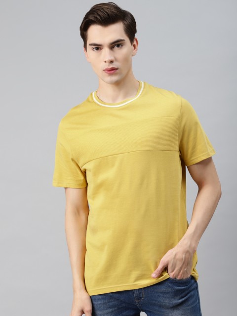 

Marks & Spencer Men Mustard Yellow Pure Cotton Solid T-shirt