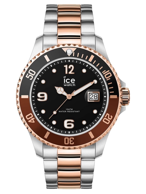 

ice watch Men Black Ice Steel Bracelet Style Straps Analogue Watch 16548