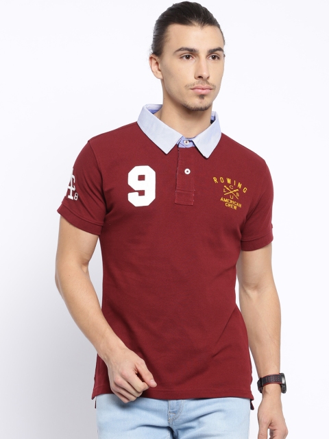 

American Crew Maroon Polo T-shirt