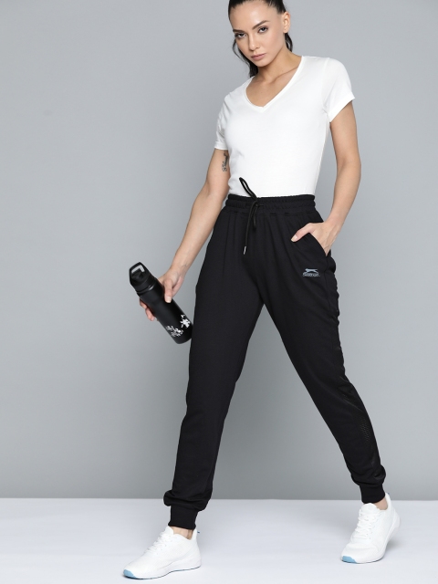 

Slazenger Women Black Solid Joggers