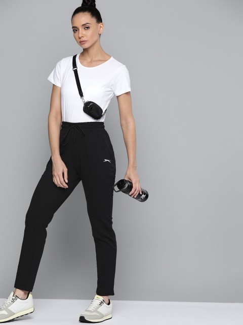 

Slazenger Women Black Solid Track Pants
