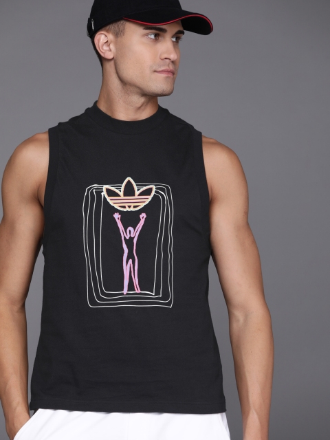 

ADIDAS Originals Unisex Black Love Unites Tan Pure Cotton T-shirt