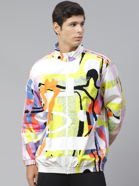 

ADIDAS Originals Unisex Yellow & White Love Unites Printed Windbreaker Jacket