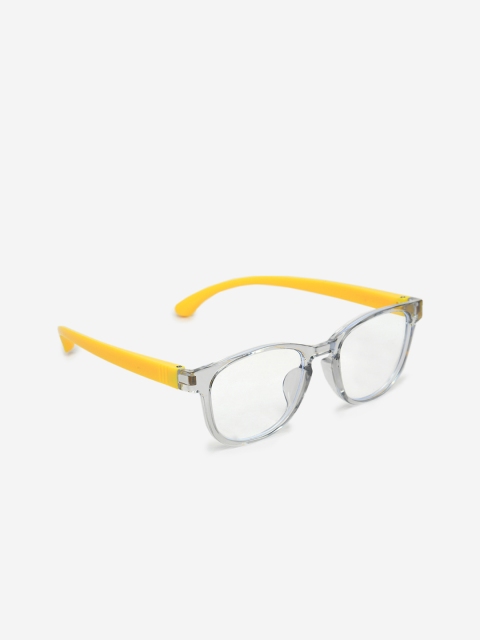 

DukieKooky Unisex Kids Transparent & Yellow Full Rim Rectangle Frames 900270