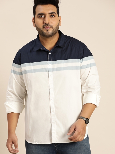 

Sztori Men White Pure Cotton Opaque Checked Casual Shirt