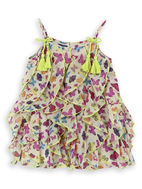 

Nauti Nati Girls Multicoloured Printed A-Line Dress, Multi