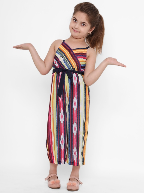 

Nauti Nati Girls Multicoloured & Pink Striped Culotte Jumpsuit, Multi