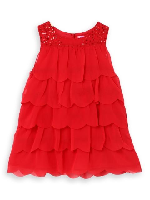 

Nauti Nati Girls Red Solid A-Line Dress