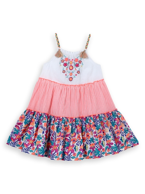 

Nauti Nati Girls White Printed A-Line Dress