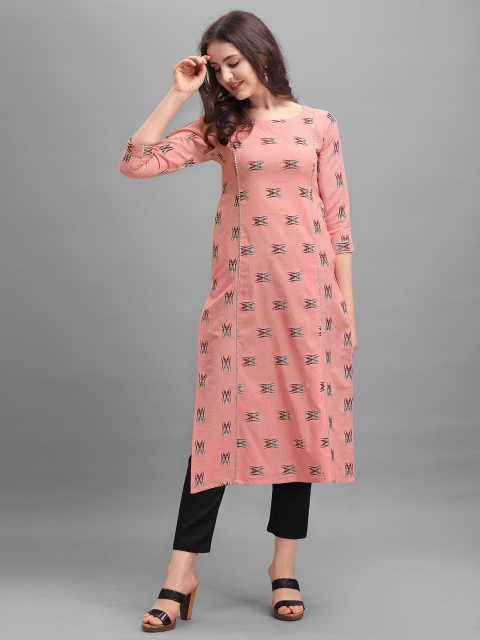 

Inddus Women Pink Printed Kurta