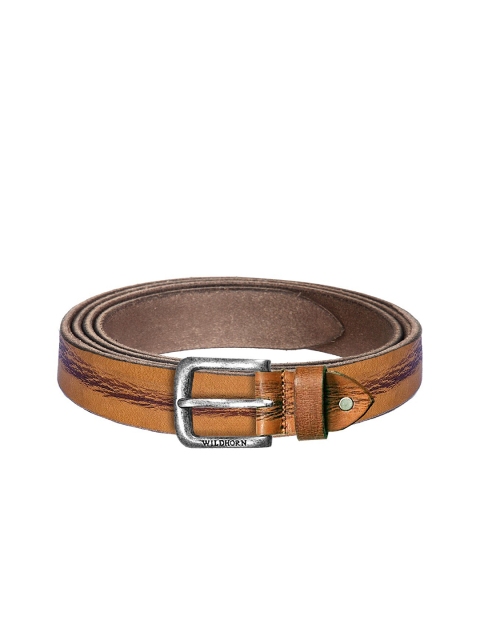 

WildHorn Men Tan Brown Textured Leather Belt