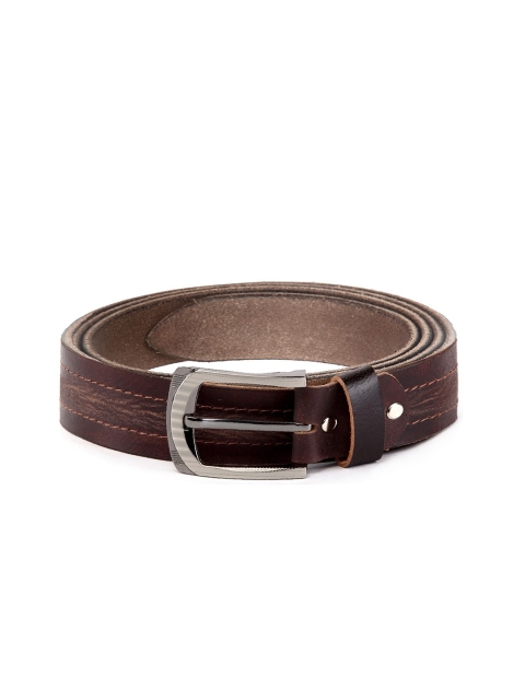 

WildHorn Men Coffee Brown Textured Leather Belt
