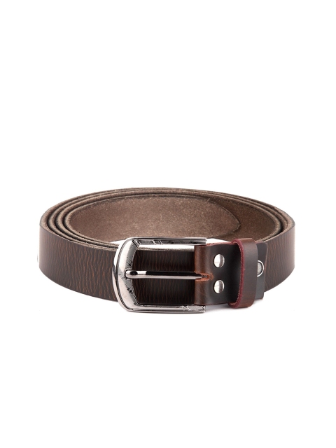 

WildHorn Men Coffee Brown Textured Leather Belt