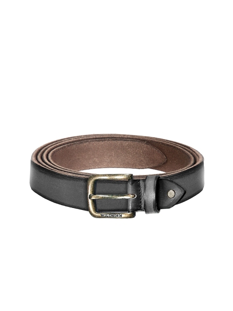 

WildHorn Men Black Leather Textured Belt